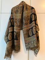 Elegante Stola/Sjaal - Bruin, Zwart, Goud, Kleding | Dames, Ophalen of Verzenden, Zo goed als nieuw, Sjaal