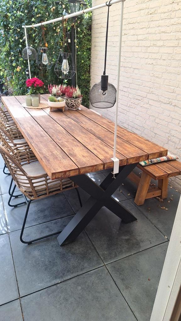 Houten tuinset, Tuin en Terras, Tuinsets en Loungesets, Gebruikt, Hout, Bank, Ophalen