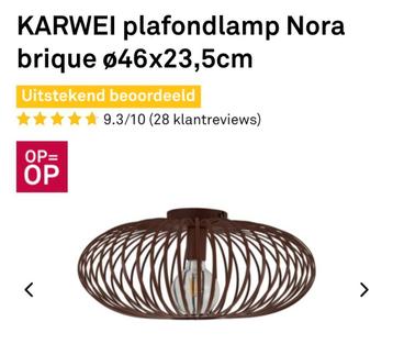 Karwei plafondlamp Nora brique 46cm bij 23.5cm beschikbaar voor biedingen