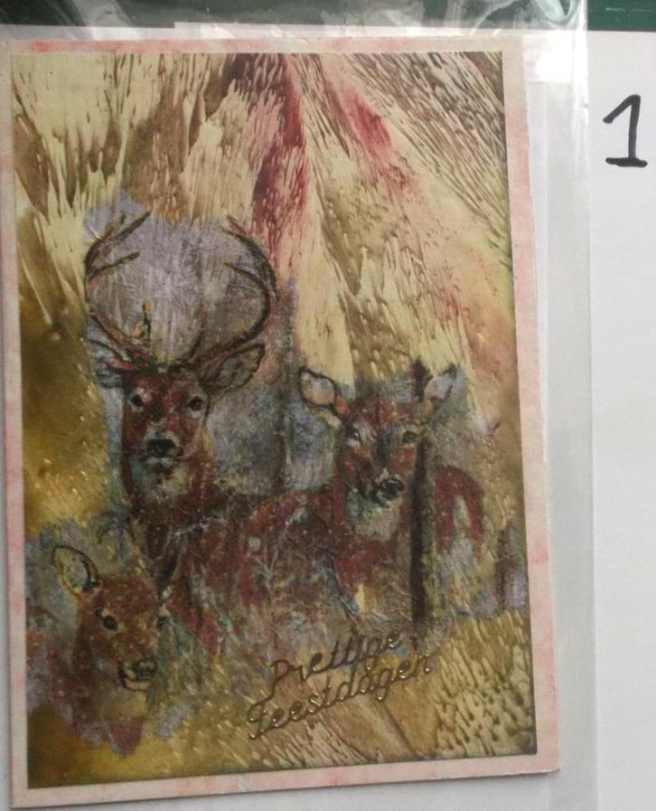 KERSTKAARTEN, zelfgemaakt in encaustic/decoupage techniek, Hobby en Vrije tijd, Kaarten | Zelfgemaakt, Nieuw, Overige thema's