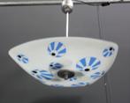 60 jaren hang lamp blauwe gestreepte bollen met zwarte stip, Ophalen, Gebruikt, Vintage, Glas