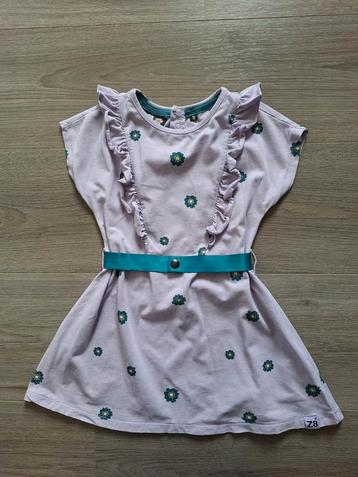 Z8 lila jurkje met bloemenprint - Maat 92-98 beschikbaar voor biedingen