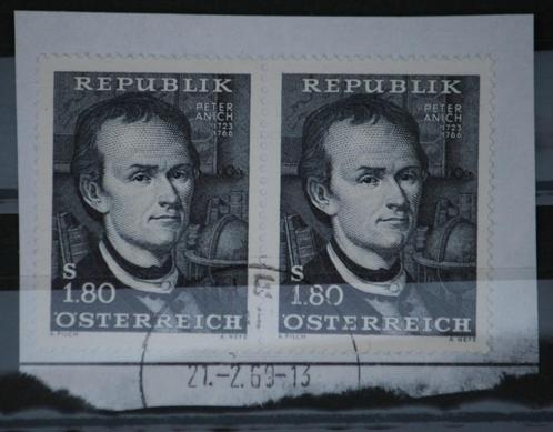 2 postzegels Oostenrijk 1-9-1966, Postzegels en Munten, Postzegels | Europa | Oostenrijk, Gestempeld, Ophalen of Verzenden