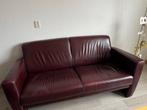 Leren bank in goede staat, Huis en Inrichting, Banken | Bankstellen, Ophalen of Verzenden, Gebruikt, Rechte bank, Leer