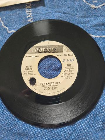 Trini Lopez Single - It's a Great Life /Sally Was a Good Ol beschikbaar voor biedingen