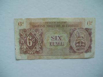 1385. Groot Britanië, BMA 6 pence 1943 WW II Crown and Lion. beschikbaar voor biedingen