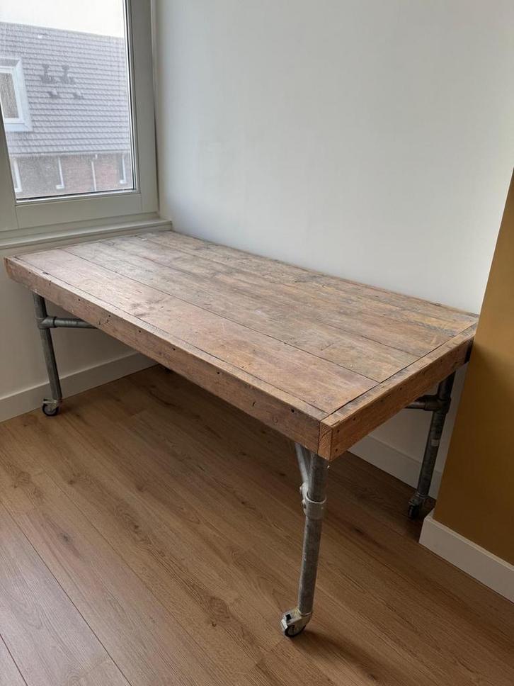 2 gave Industriële Tafels - 172*85*80 - Rijbaar, Huis en Inrichting, Tafels | Eettafels, Zo goed als nieuw, 50 tot 100 cm, Rechthoekig