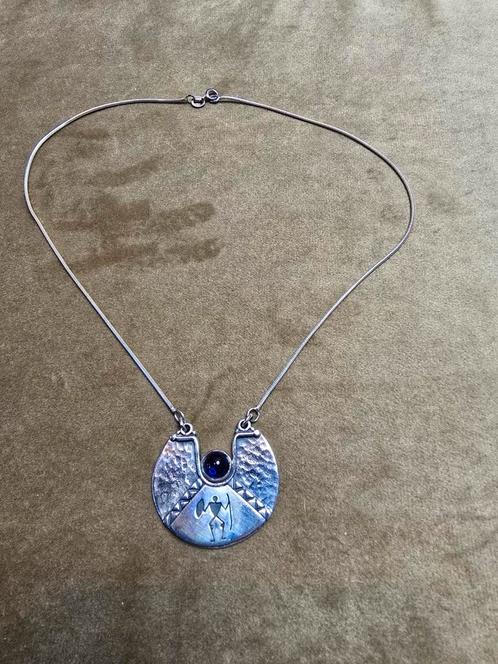 Zilveren Ketting Zuid-Afrika met Edelsteen, Sieraden, Tassen en Uiterlijk, Kettingen, Gebruikt, Zilver, Zilver, Met edelsteen