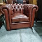 Nieuwe Chesterfield club fauteuil cognac leer + LEVERING, Huis en Inrichting, Fauteuils, Chesterfield, Nieuw, Ophalen of Verzenden