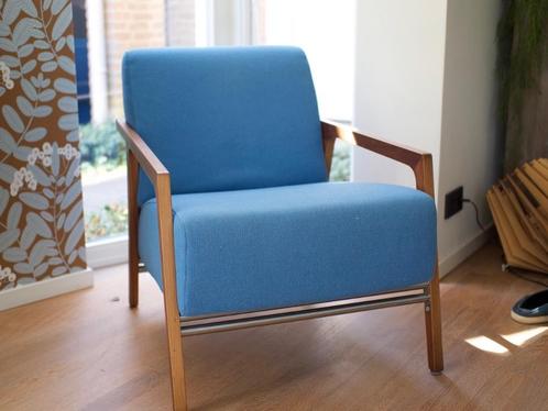 2x Harvink Splinter fauteuils blauw, Huis en Inrichting, Fauteuils, Zo goed als nieuw, Hout, Stof, 50 tot 75 cm, 75 tot 100 cm