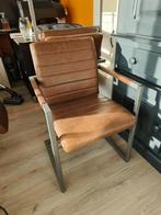 Bruine Eetkamerstoelen Met Armleuning 6x, Ophalen, Gebruikt, Bruin, Metaal