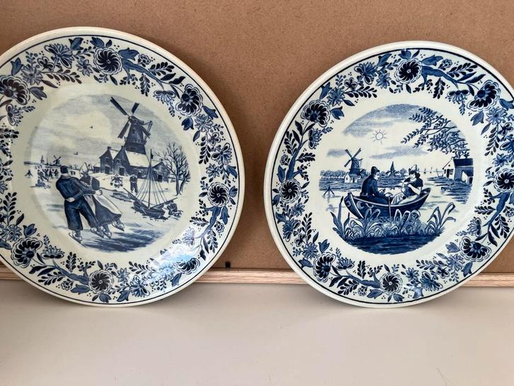 Delfsblauwe Wandborden Maastricht set van 4, Antiek en Kunst, Antiek | Wandborden en Tegels, Ophalen