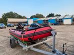 Te koop rubberboot met 25 PK Mercury en geremde trailer, Zo goed als nieuw, Benzine, Minder dan 70 pk, Overige materialen