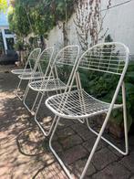 4 witte Ikea Niels Gammelgaard draadstoel klapstoel design, Gebruikt, Twee, Wit, Ophalen of Verzenden