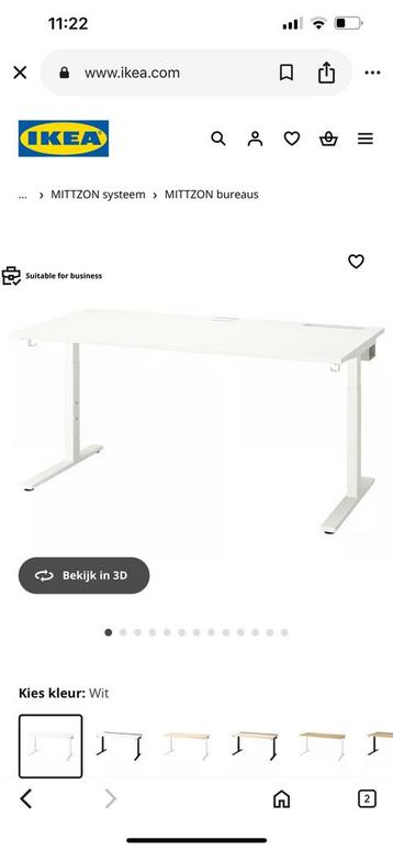 Bekant wit ikea bureau - afbeelding 1