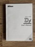 Nikon Df Handleiding - Engelstalig, Ophalen of Verzenden, Zo goed als nieuw