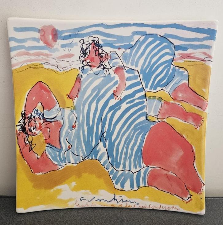 Anton Heyboer, schaal/wandbord, gesigneerd, Antiek en Kunst, Kunst | Schilderijen | Abstract, Ophalen of Verzenden
