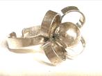 Nederlandse vintage zilveren verstelbare ring, Gebruikt, Ophalen of Verzenden, 17 tot 18, Dame
