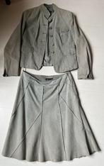 ARMA Mantelpak rok jasje leer leder suède grijsgroen maat 40, Kleding | Dames, Ophalen of Verzenden, Zo goed als nieuw, Maat 38/40 (M)