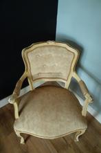 Queen Anne stoel creme-wit met stoffen bekleding, Ophalen