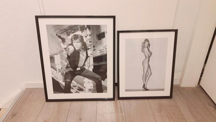 2x fotolijst Eric Kuster stijl Harrison Ford & Doutzen Kroes, Huis en Inrichting, Woonaccessoires | Lijsten, Zo goed als nieuw