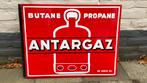Emaille dubbelzijdig uithangbord Antargaz Butane Propane, Ophalen of Verzenden, Zo goed als nieuw, Reclamebord