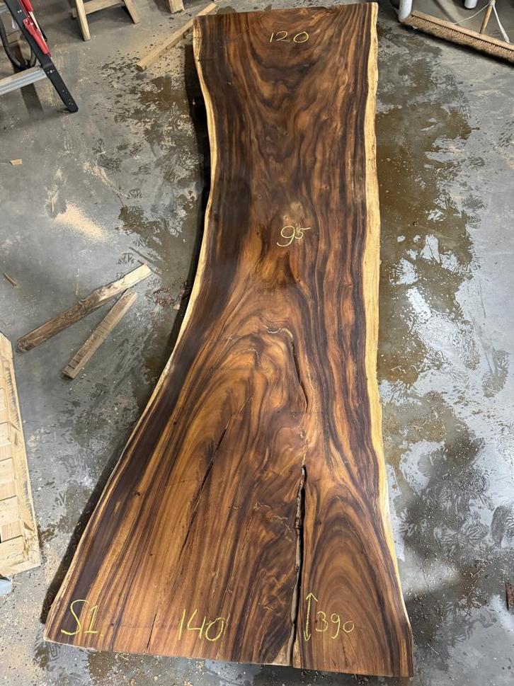 Suar S1 390x115x8 boomstamblad, Doe-het-zelf en Verbouw, Hout en Planken