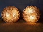 Vintage retro plafonniere plafondlamp wandlamp glas jaren 60, Huis en Inrichting, Ophalen of Verzenden, Zo goed als nieuw, Glas