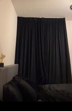 Zwarte gordijnen dubbel plooi, Gebruikt, 200 cm of meer, Zwart, 50 tot 100 cm
