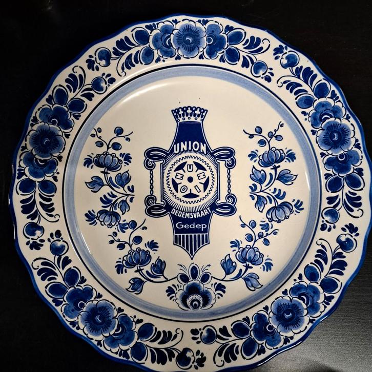 Delfts Blauw Bord Union dedemsvaart Flora Keramiek, Antiek en Kunst, Antiek | Wandborden en Tegels, Ophalen of Verzenden
