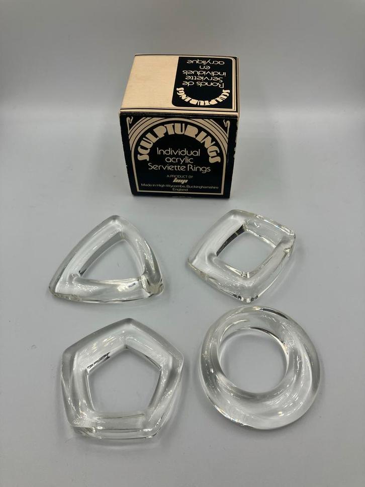 Vintage Acryl Servetringen IMP '70s, Huis en Inrichting, Keuken | Bestek, Gebruikt, Los bestek, Kunststof, Ophalen of Verzenden