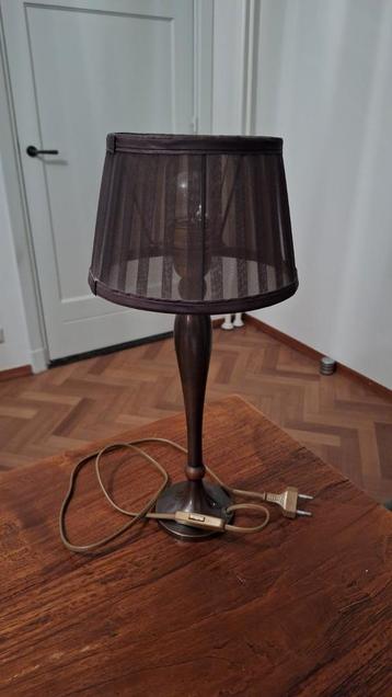 Bruine schemerlamp, tafelmodel, fijntjes beschikbaar voor biedingen