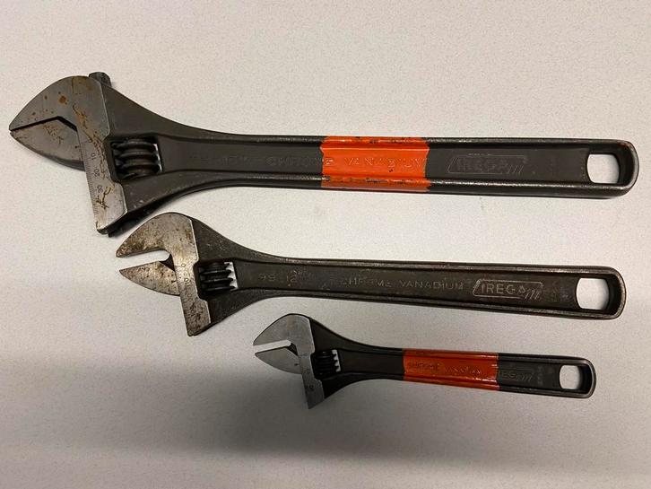 3 stuks Irega verstelbare moersleutel Bahco 15” - 12” - 8”, Auto diversen, Autogereedschap, Zo goed als nieuw, Ophalen of Verzenden