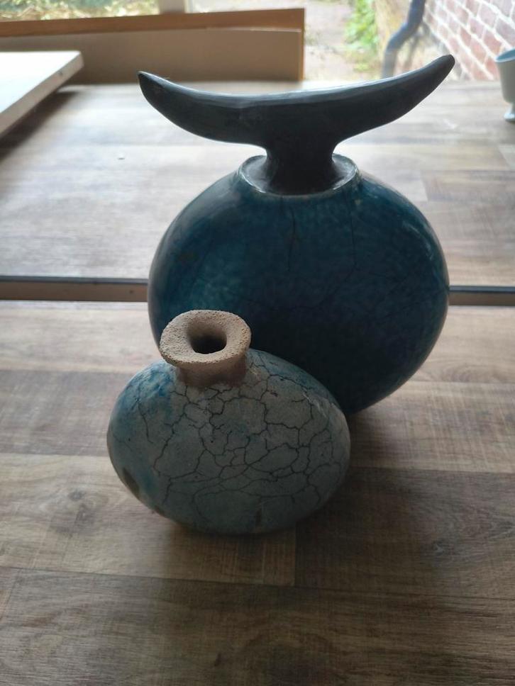 Raku Gestookte Keramische Vazen - Decoratief, Antiek en Kunst, Antiek | Vazen, Ophalen of Verzenden