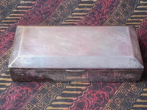 Mooie antieke silverplate sigarettendoos uit Engeland 25 cm., Antiek en Kunst, Antiek | Woonaccessoires, Ophalen of Verzenden