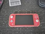 Amper gebruikte nintendo switch lite MET adapter, Spelcomputers en Games, Ophalen of Verzenden, Roze of Coral, Zo goed als nieuw