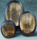 Set van 3 Halve ei windlichten, Huis en Inrichting, Woonaccessoires | Kandelaars en Kaarsen, Verzenden, Nieuw, 50 tot 75 cm