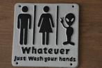 WANDBORD SPREUK ~ Whatever Just Wash your Hands ~, Ophalen of Verzenden, Nieuw