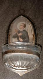 Antiek Wijwaterbakje met Heiligenafbeelding, Ophalen of Verzenden