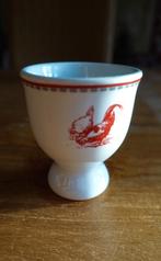 1 eierdopje van porselein met rode kipjes, Ophalen of Verzenden, Zo goed als nieuw