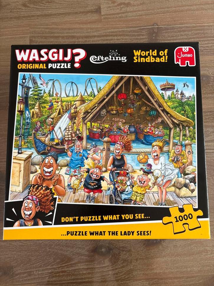 Wasgij Efteling Sindbad Puzzel 1000 Stukjes, Hobby en Vrije tijd, Denksport en Puzzels, Zo goed als nieuw, Legpuzzel, 500 t/m 1500 stukjes