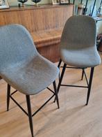 Set van 2 grijze barkrukken, Huis en Inrichting, Barkrukken, 2 krukken, Ophalen, 60 tot 90 cm