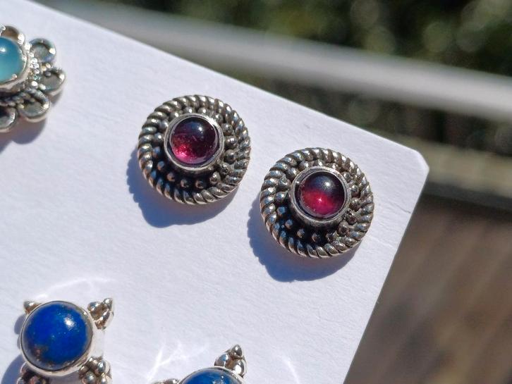 Vanoli 925 zilveren oorbellen oorknopjes met toermalijn, Sieraden, Tassen en Uiterlijk, Oorbellen, Nieuw, Knopjes of Stekers, Zilver