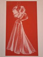 Bijzondere tekening van een jaren 50 jurk A Barnsteijn, Ophalen of Verzenden