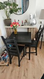Eettafel + 2 stoelen - Gratis af te halen!, Huis en Inrichting, Stoelen, Ophalen, Gebruikt, Twee, Zwart