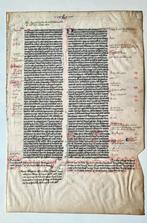 Zeldzaam manuscript uit 13e eeuw op perkament, Antiek en Kunst, Antiek | Boeken en Bijbels, Verzenden