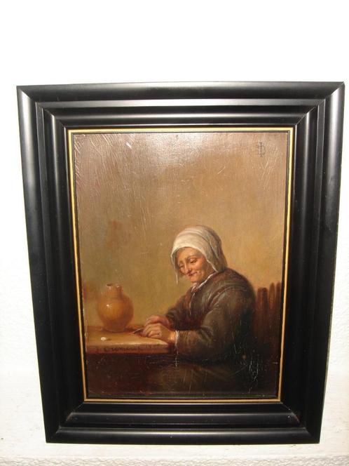 Antique oil, { J.Cremers 1905 - David Teniers ( 1610 -1690)., Antiek en Kunst, Kunst | Schilderijen | Klassiek, Ophalen of Verzenden