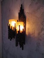 ZGAN BRUTALISTICHE WANDLAMP MARCELLO FANTONI., Ophalen of Verzenden, Zo goed als nieuw, Glas, Brutalistiche