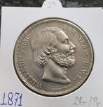 2,5 Gulden 1871 2e ( Zfr / Pr ), Koning Willem III, Zilver, Ophalen of Verzenden, Losse munt