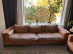 Cognac Suedine 3-zits Bankstel, Ophalen, Gebruikt, Driepersoons, 75 tot 100 cm